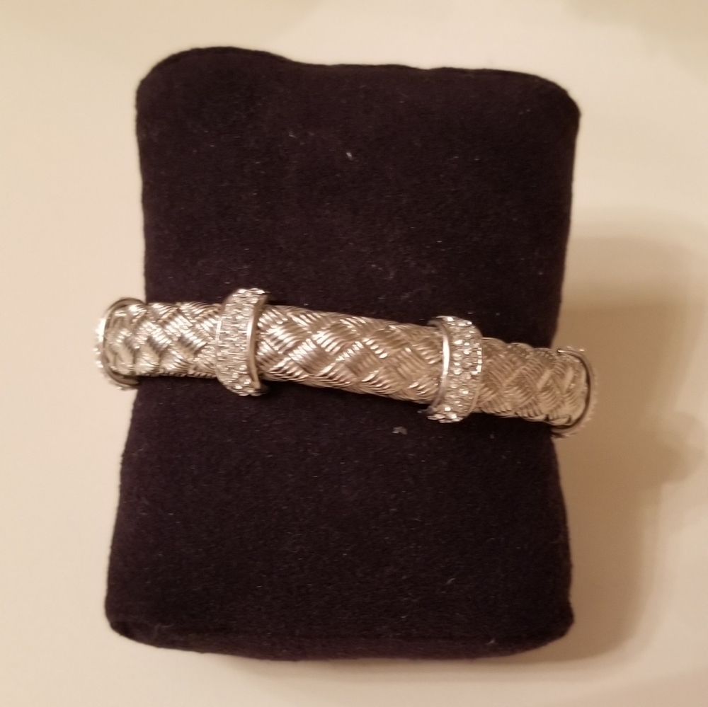 Silver tone designer inspired bracelet